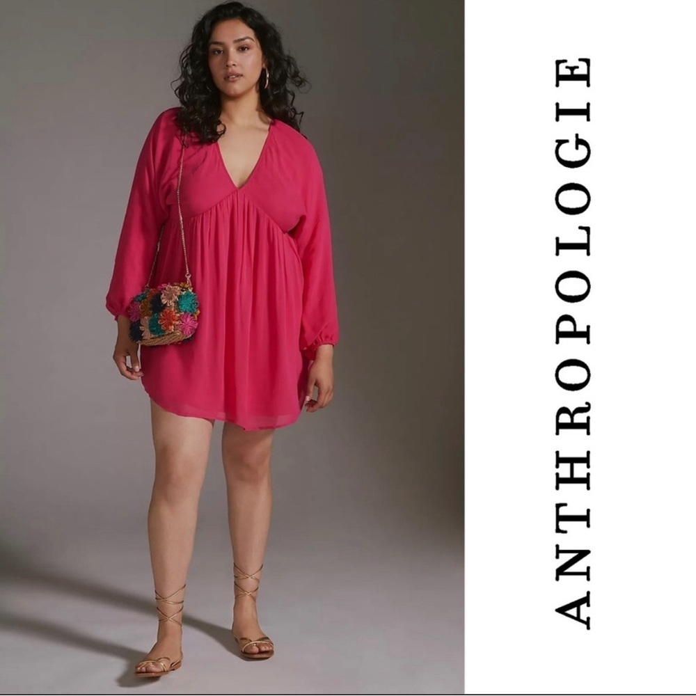 NWT Anthropologie Sheer Flowy Mini Dress